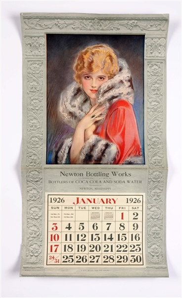 1926 COCA-COLA NEWTON BOTTLING WORKS ADVERTISING CALENDAR.