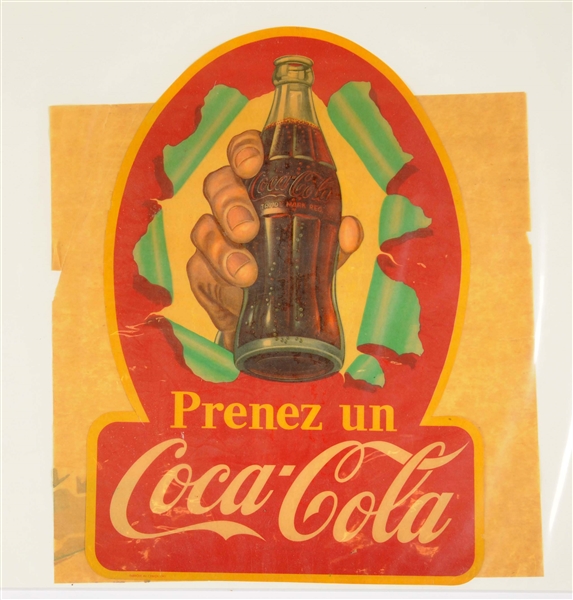 FRENCH CANADIAN COCA - COLA ADVERTISING DECAL.