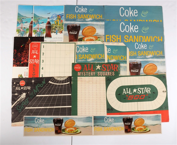LARGE LOT OF COCA - COLA ADVERTISING CALENDARS & POSTERS.
