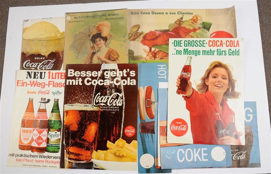 LOT OF PAPER COCA-COLA ADVERTISING POSTERS.