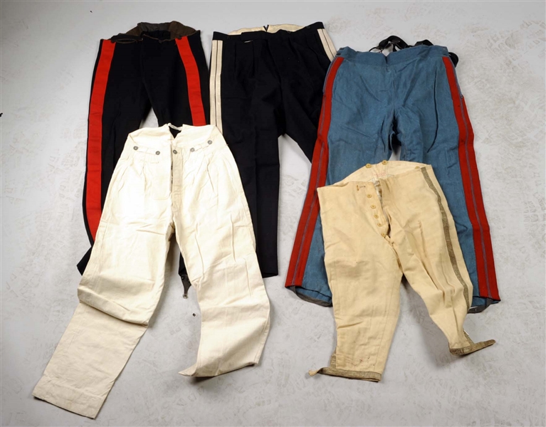 LOT OF 5: ASSORTED MILITARY TROUSERS.             