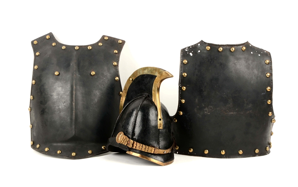 RUSSIAN 19TH C. CUIRASS AND REPRODUCTION HELMENT                  