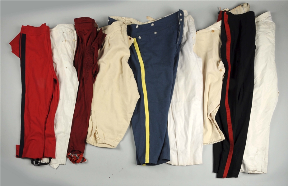 LOT OF 9:MISCELLANEOUS MILITARY TROUSERS .           