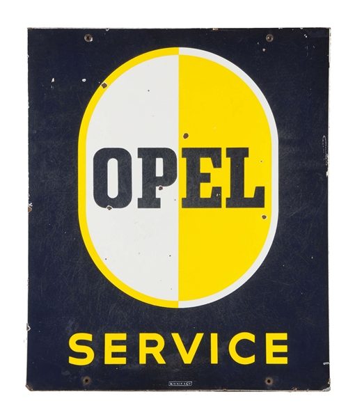 OPEL SERVICE PORCELAIN SIGN .