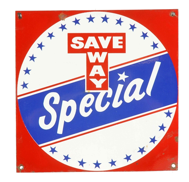 SAVE WAY SPECIAL (GAS) PORCELAIN SIGN.