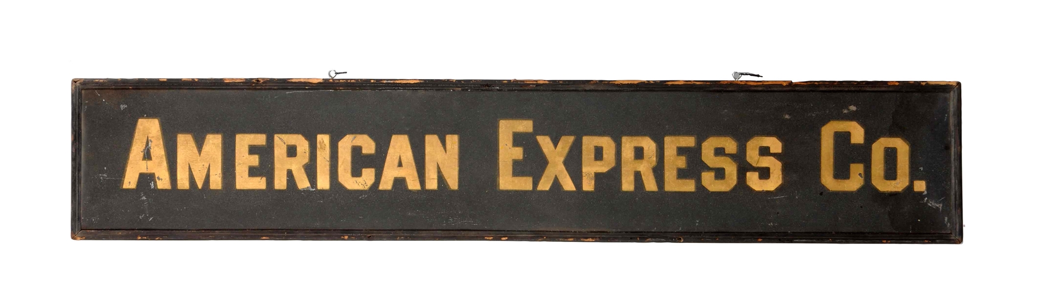 AMERICAN EXPRESS CO. WOODEN ADVERTISING TRADE SIGN.