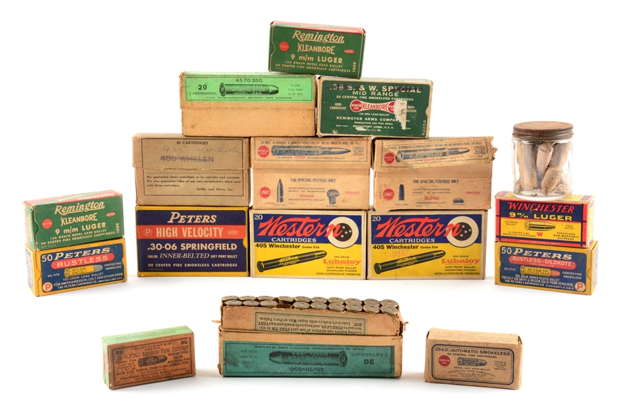 LARGE LOT OF COLLECTIBLE AMMUNITION.