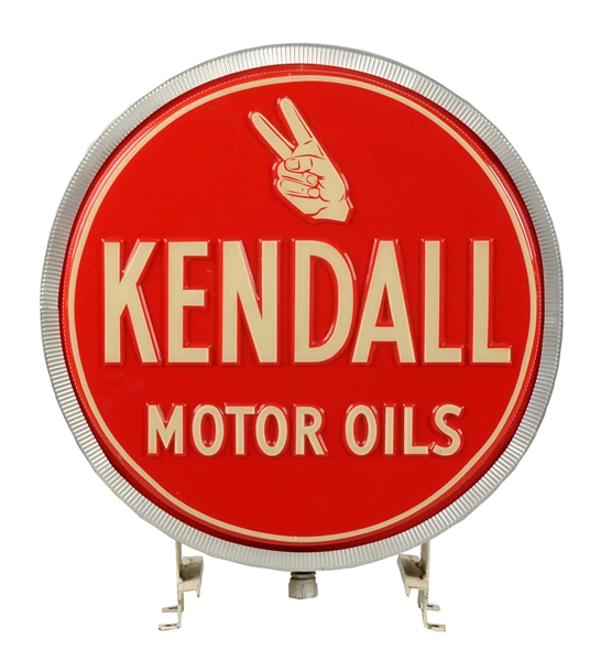 KENDALL MOTOR OIL W/ HAND LOGO LIGHTED SIGN.