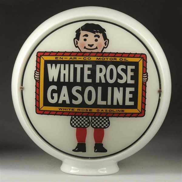 WHITE ROSE GASOLINE W/ BOY & SLATE LOGO 13-1/2" SINGLE LENS.