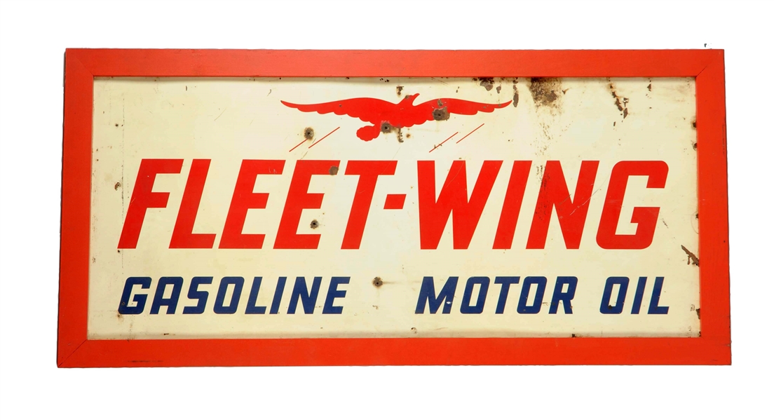 FLEET-WING GASOLINE MOTOR OIL TIN SIGN.