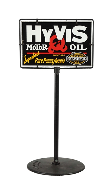 HYVIS MOTOR OIL W/ LOGO PORCELAIN SIGN.