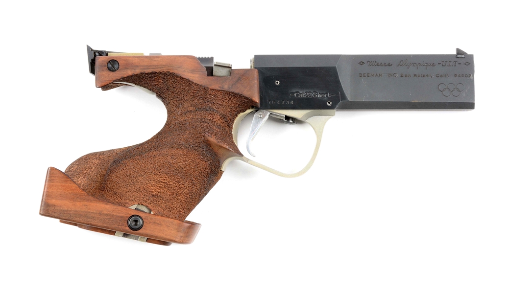(M) CASED UNIQUE FRENCH MODEL 823-U STANDARD OLYMPIC SEMI AUTOMATIC TARGET PISTOL.