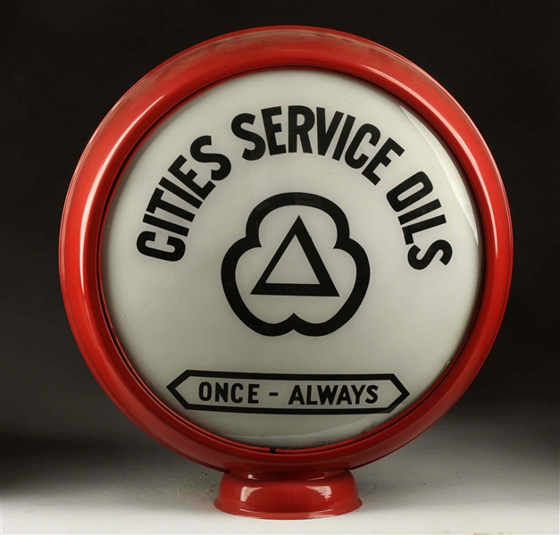 CITIES SERVICE ONCE-ALWAYS 15" GLOBE LENSES. 