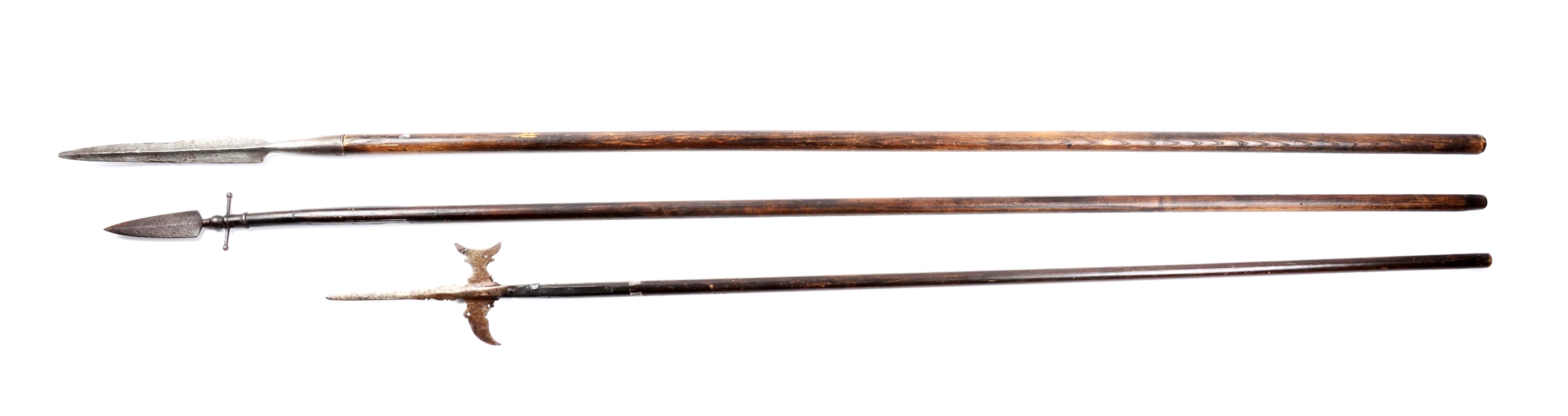 LOT OF 3: 18TH CENTURY POLEARMS.