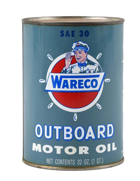 WARECO OUTBOARD MOTOR OIL ONE QUART CAN.