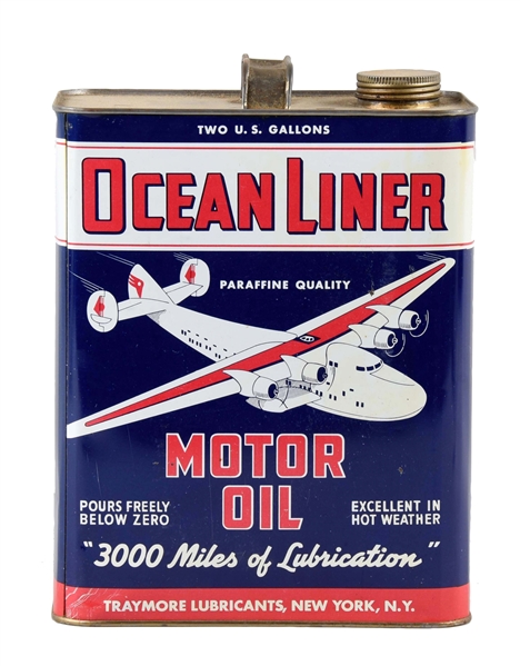 OCEAN LINER MOTOR OIL TWO GALLON CAN.