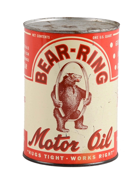BEAR-RING MOTOR OIL W/ LOGO ONE QUART CAN.
