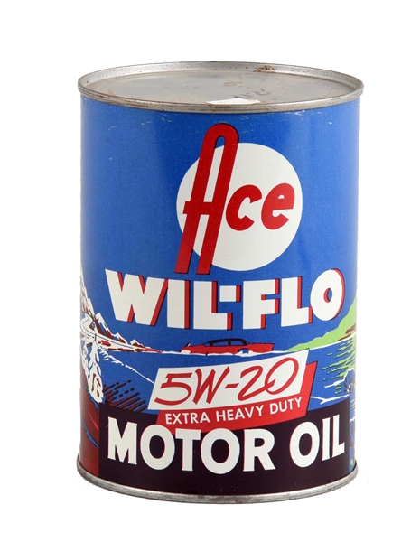 ACE WIL-FLO MOTOR OIL ONE QUART CAN.