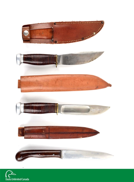 LOT OF 3: QUALITY HUNTING KNIVES.