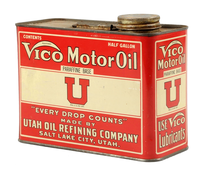 VICO MOTOR OIL HALF GALLON FLAT CAN.
