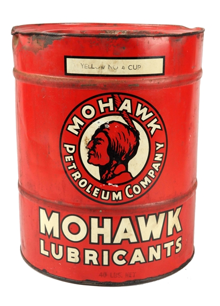 MOHAWK PETROLEUM 40 POUND METAL CAN.