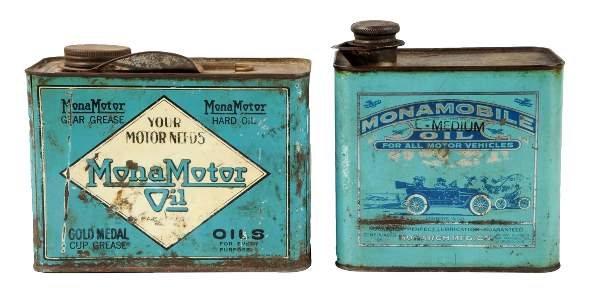 LOT OF 2: MONAMOBILE OIL METAL CANS.