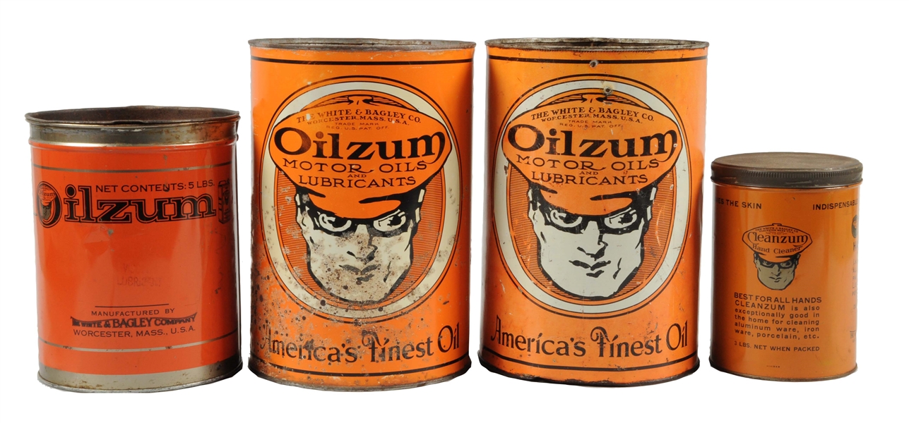 LOT OF 4:  OILZUM METAL CANS.