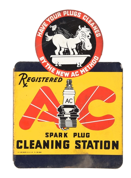 AC CLEANING STATION ADVERTISING FLANGE SIGN. 