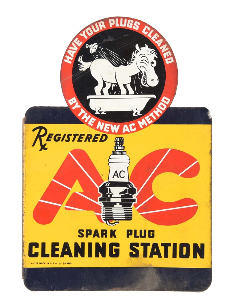 AC CLEANING STATION ADVERTISING FLANGE SIGN. 