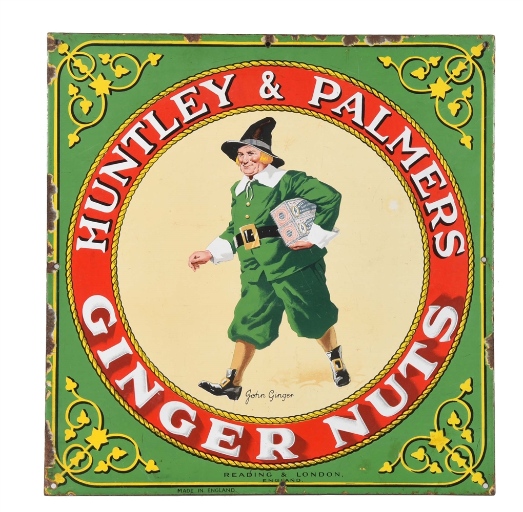 PORCELAIN HUNTLEY & PALMERS GINGER NUTS SIGN. 