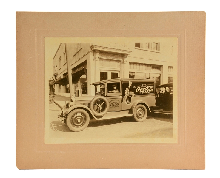EARLY COCA - COLA DELIVERY TRUCK CABINET CARD PHOTO. 