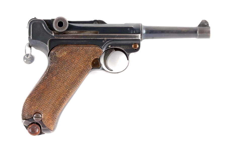 (C) 1908 ERFURT MILITARY LUGER SEMI-AUTOMATIC PISTOL WITH HOLSTER.