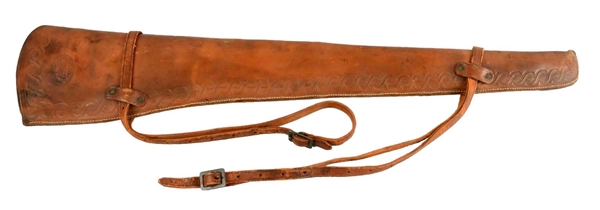 LEATHER MARKED RIFLE SCABBARD.