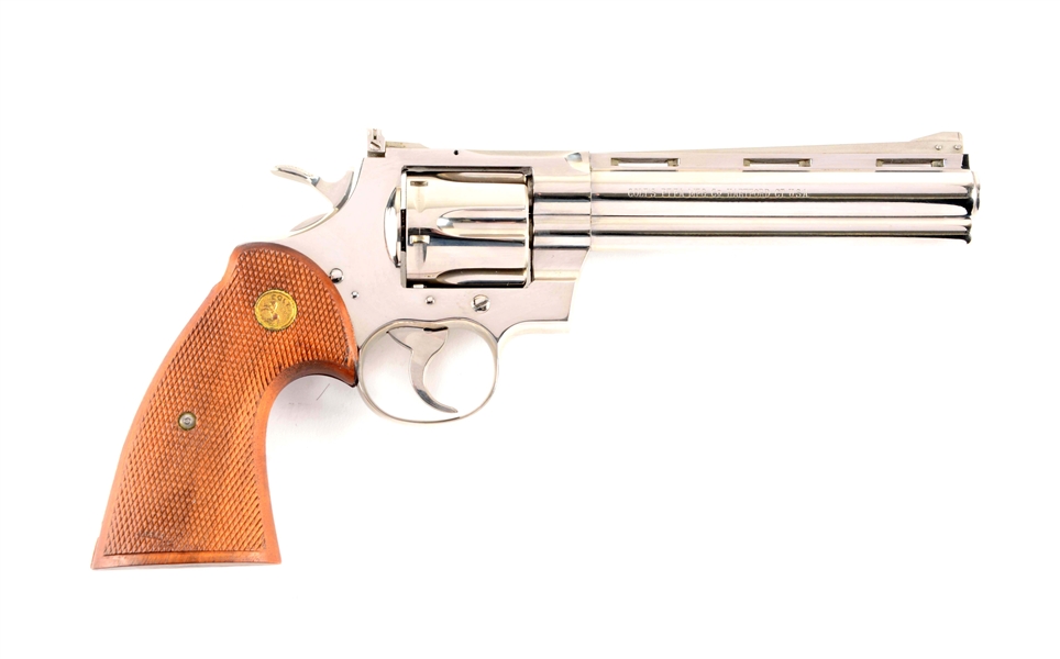 (C) EARLIEST KNOWN FACTORY NICKEL COLT PYTHON DOUBLE ACTION REVOLVER SHIPPED MAY 1959.