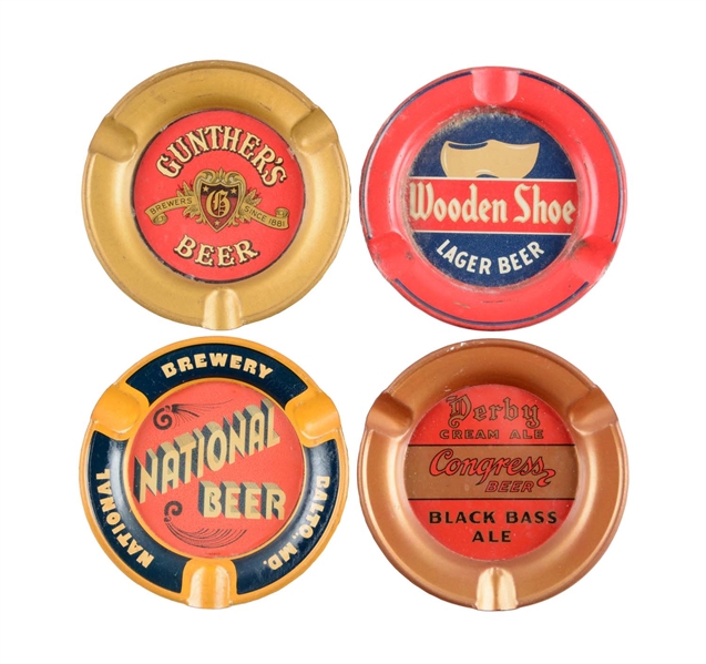 LOT OF 4: BEER ASHTRAYS. 