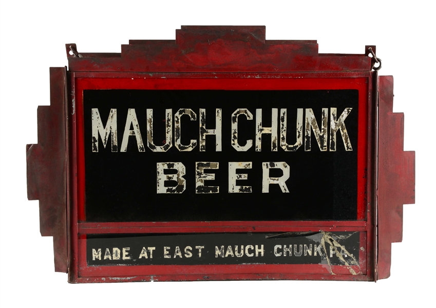 MAUCH CHUNK BEER REVERSE GLASS LIGHT UP SIGN.