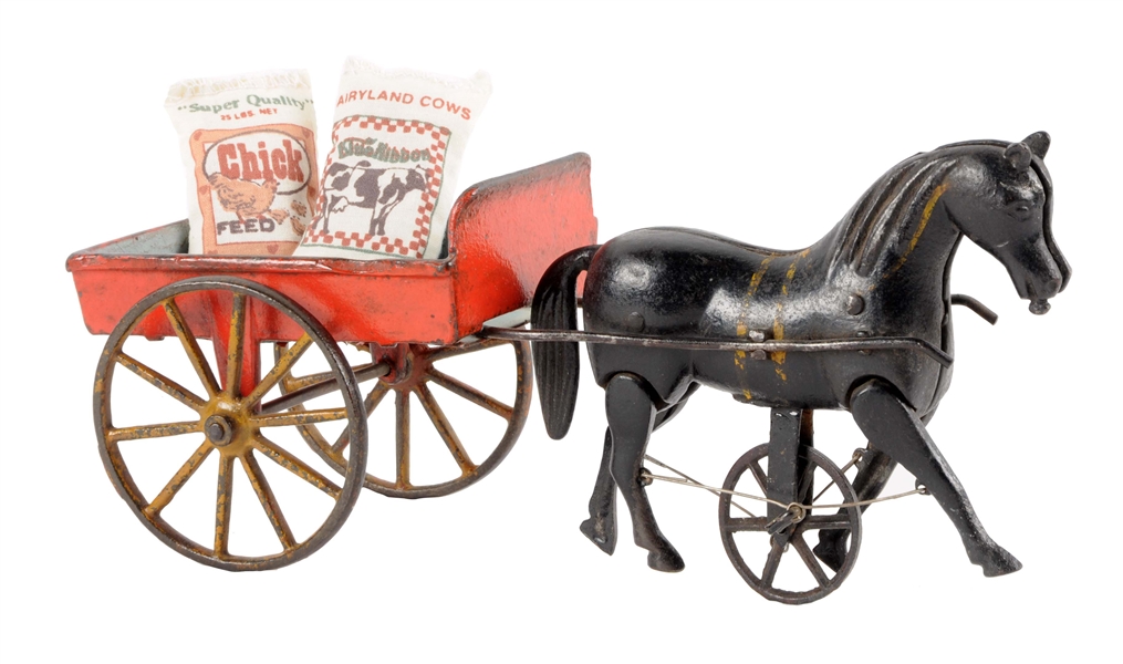 IVES VICTOR CART W/ WALKING HORSE.