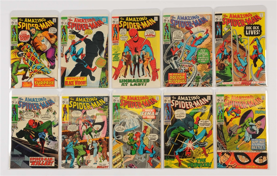 LOT OF 10: AMAZING SPIDER-MAN COMIC BOOKS #85 - #94