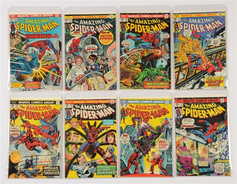 LOT OF 8: AMAZING SPIDER-MAN COMIC BOOKS #130 - #137