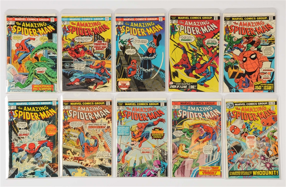 LOT OF 10: AMAZING SPIDER-MAN COMIC BOOKS #146 - #155