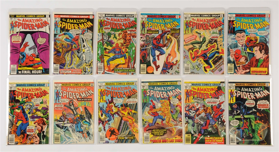 LOT OF 12: AMAZING SPIDER-MAN COMIC BOOKS 1978 #164 - #175 