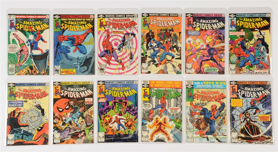 LOT OF 12: AMAZING SPIDER-MAN COMIC BOOKS 1980 #200 - #211