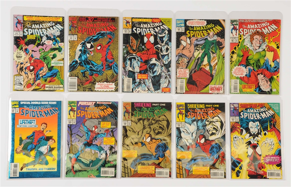 LOT OF 31 AMAZING SPIDER-MAN COMIC BOOKS 1990S & FOUR KING SIZE BOOKS FROM THE 1970S-80S