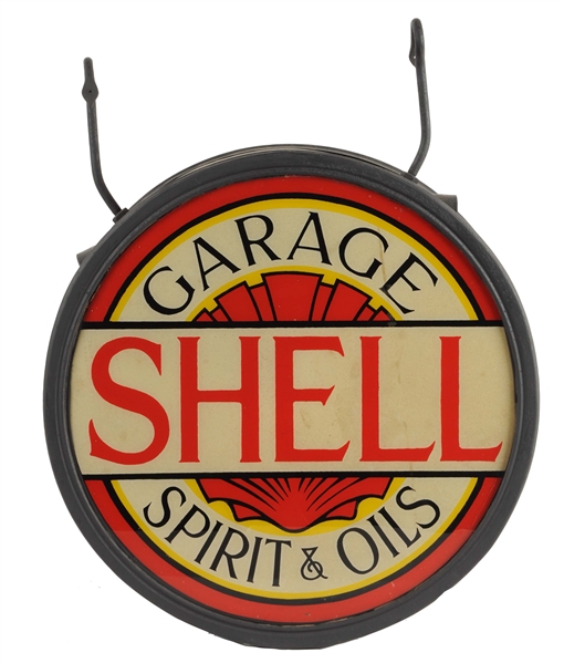 SHELL GARAGE SPIRIT & OILS LIGHTED SIGN.
