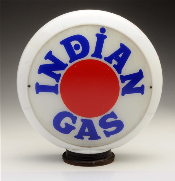 INDIAN GAS W/ RED DOT LOGO 13-1/2" GLOBE LENSES.