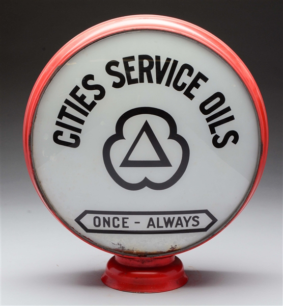 CITIES SERVICE ONCE-ALWAYS 15" GLOBE LENSES.