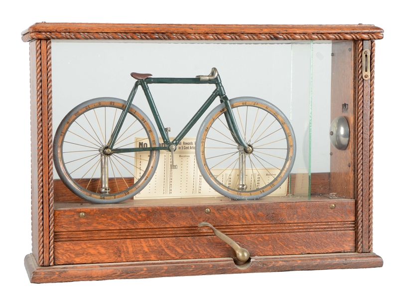 **5¢ WADDEL WOODEN WARE WORKS "THE BICYCLE" TRADE STIMULATOR. 