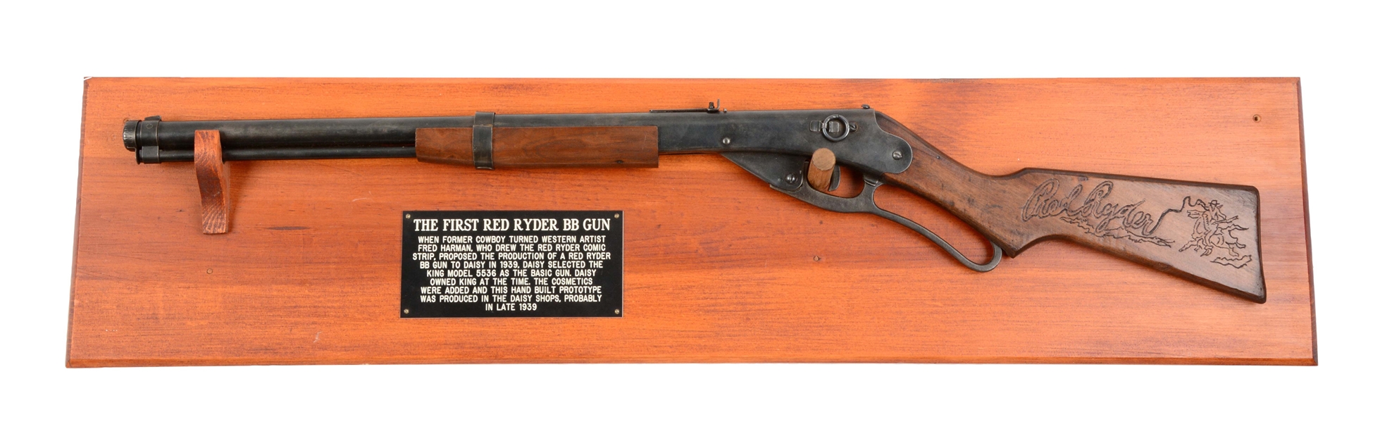 KING RED RYDER PROTOTYPE ON PLAQUE.