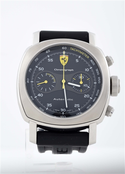 FERRARI BY PANERAI STAINLESS STEEL CHRONOGRAPH WITH ORIGINAL STRAP/BUCKLE