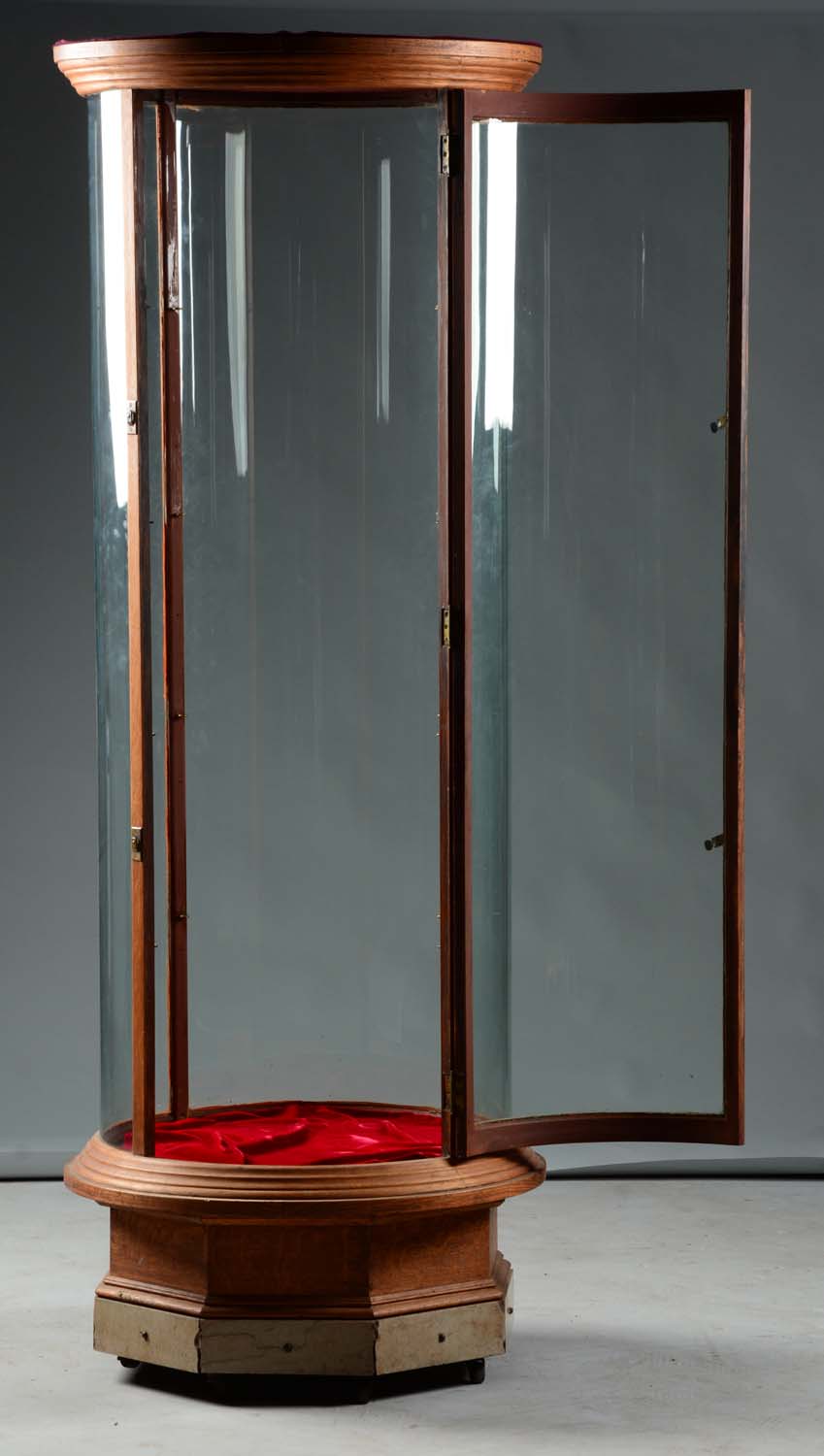 Lot Detail - Tall Round Glass Display Case.